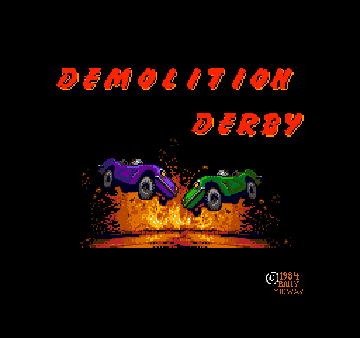 Demolition Derby (2-Player Mono Board Version) Title Screen